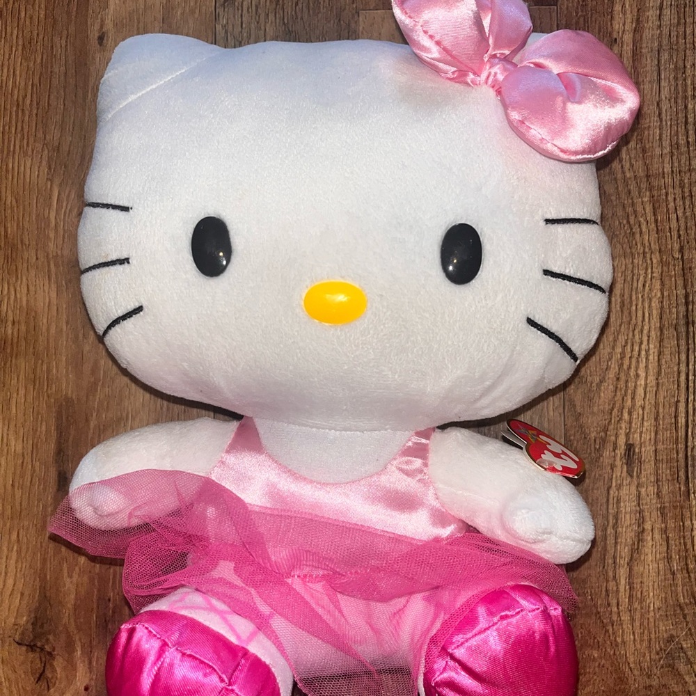 Ty Hello Kitty Plush with Pink Bow and Dress